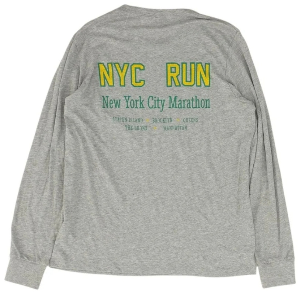 Jason Scott X NYC Marathon Speed Trining Run Long Grey Sleeve Shirt